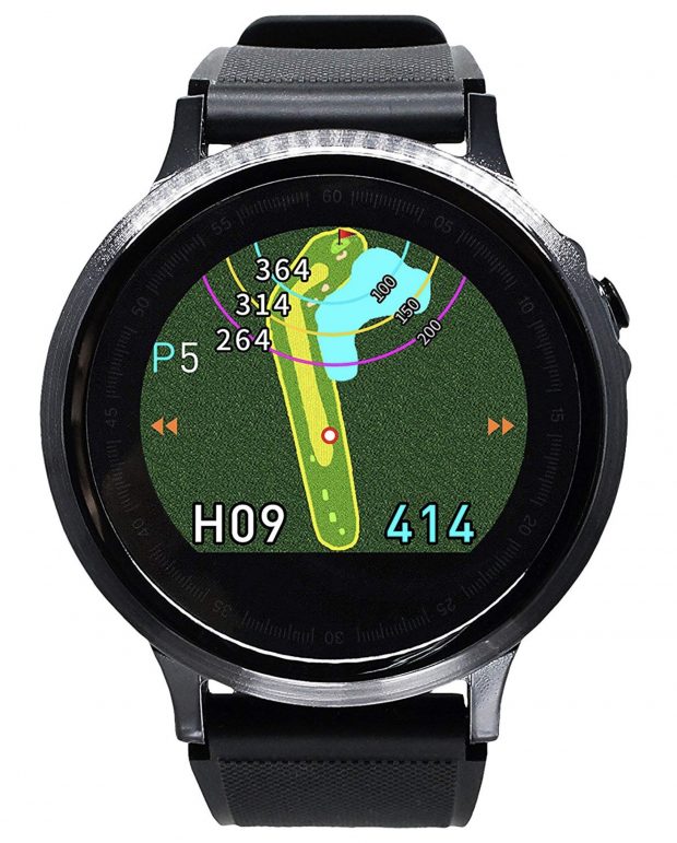 GolfBuddy GB9 WTX+ Smartwatch Golf GPS with hole layout view